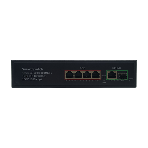 China Wholesale Gigabit Ethernet Switch Factory Suppliers - 4 10/100/1000TX PoE + 1TX Uplink + 1 1000X SFP Slot | Smart PoE Switch JHA-P41114BMH – JHA