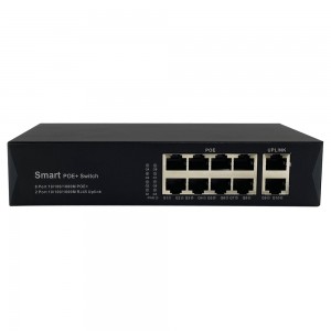 8 Ports 10/100/1000M PoE + 2 Uplink Gigabit Ethernet Port | Smart PoE Switch JHA-P40208BMHGW