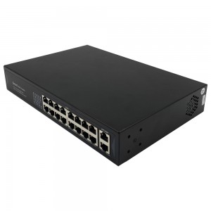 16 Ports 10/100/1000M PoE+2 Uplink Gigabit Ethernet Port | Smart PoE Switch JHA-P402016BMHGW
