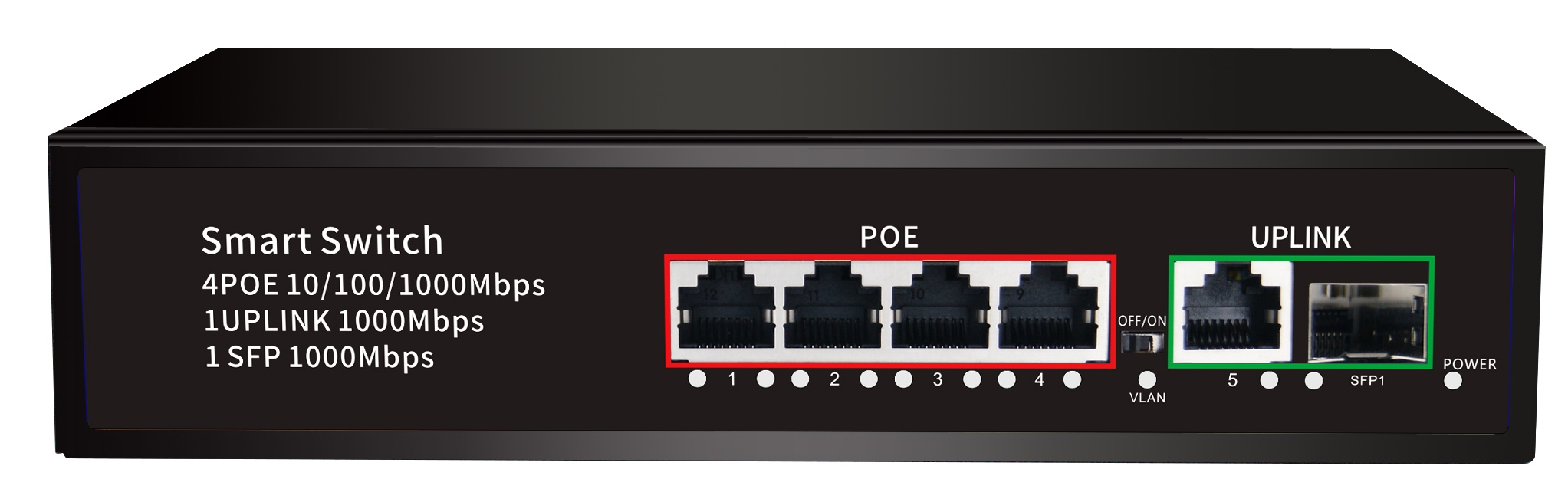 Wholesale China Un-Management Poe Switch Quotes Manufacturer -
 4*100/1000mbps POE port+1*100/1000mbps UP Link port+1*100/1000mbps SFP Port,with VLAN JHA-P41114BMH – JHA