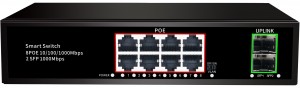 Wholesale China Ethernet Switch Quotes Manufacturer -  8 Ports 10/100/1000M PoE +2 Gigabit SFP Fiber Port, Smart PoE Switch JHA-P42008BMH – JHA