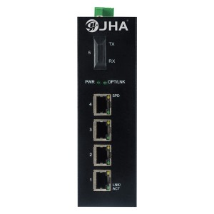 China Manufacturer for 24 Port Fiber Optic Switch - 4 10/100TX and 1 100FX | Unmanaged Industrial Ethernet Switch JHA-IF14  – JHA