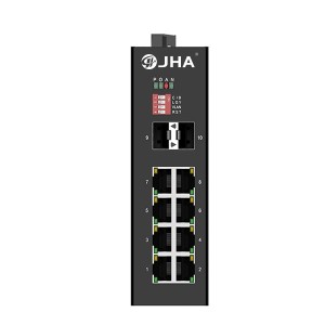 Good Quality Industrial Ethernet Switch –  8 10/100TX PoE/PoE+ and 2 1000X SFP Slot | Unmanaged Industrial PoE Switch JHA-IGS20F08P  – JHA
