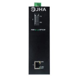 Manufacturer of 24 Port Industrial Switch 4 Fiber Uplink - 1 10/100TX and 1 100FX | Industrial Media Converter JHA-IF11  – JHA