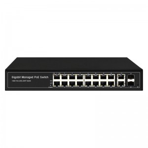 Wholesale China Poe Switch Quotes Manufacturer - 16GE+2GE+2GF | 16 Port Managed Gigabit PoE Switch JHA-MPGS2G216N – JHA