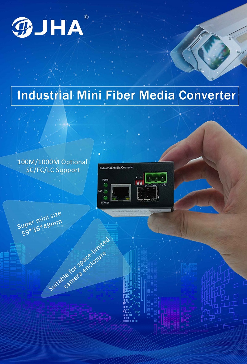JHA-Super Mini Industrial Fiber Media Converter Series